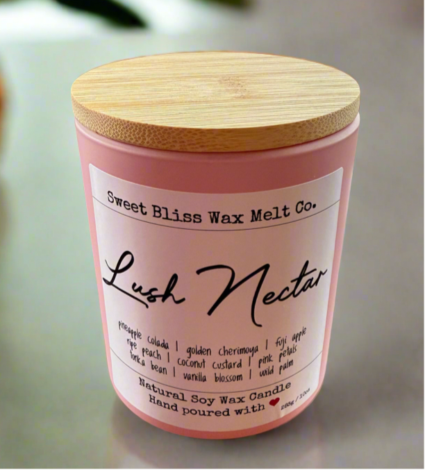 Lush Nectar 10 oz Pink Bamboo Lid Jar