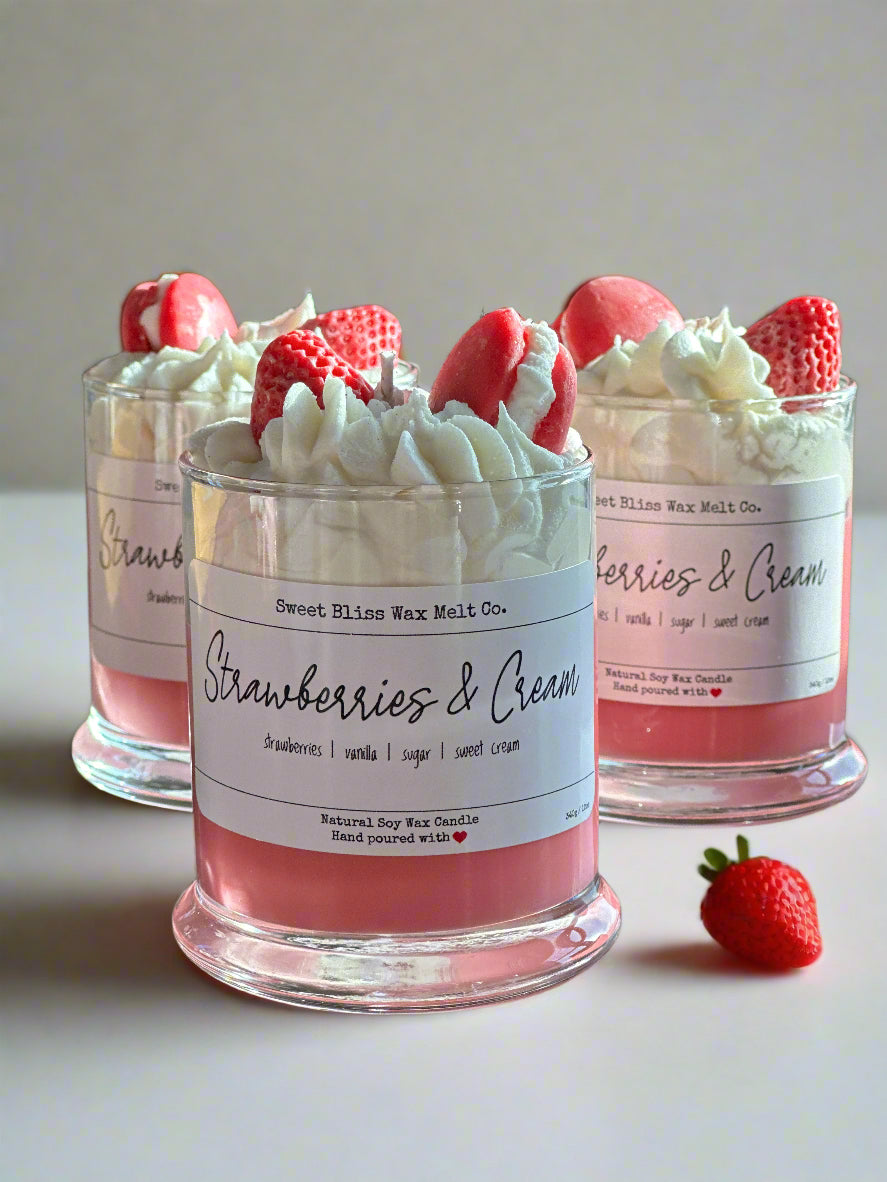 Strawberries and Cream Whipped Dessert Candles