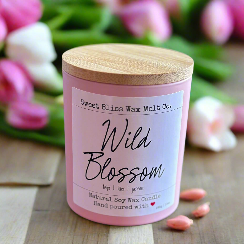 Wild Blossom 10 oz Bamboo Lid Jar