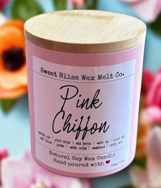 Pink Chiffon 10 oz Bamboo Lid Jar