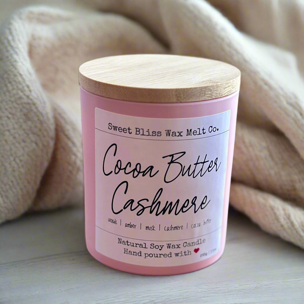 Cocoa Butter Cashmere 10 oz Bamboo Lid Jar