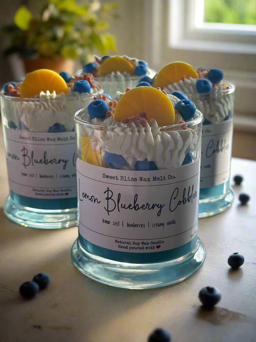 Lemon Blueberry Cobbler Whipped Dessert Candles