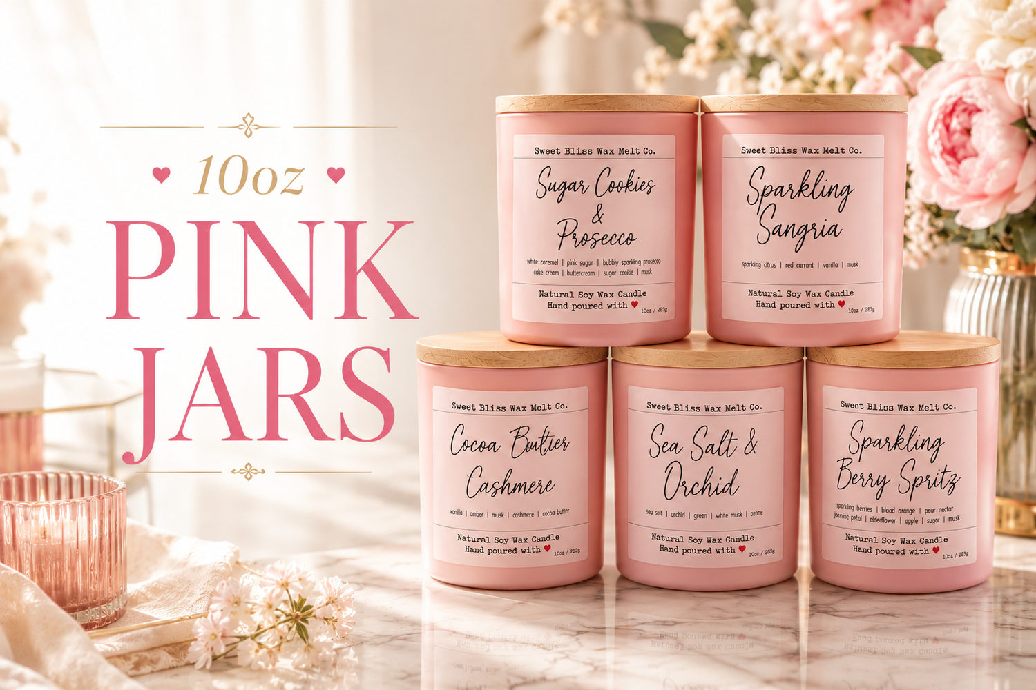 10oz Pink Jars