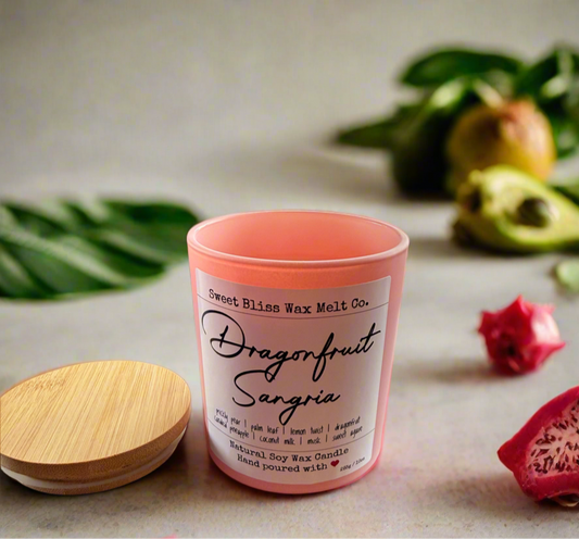 Dragonfruit Sangria 10 oz Pink Bamboo Lid Jar