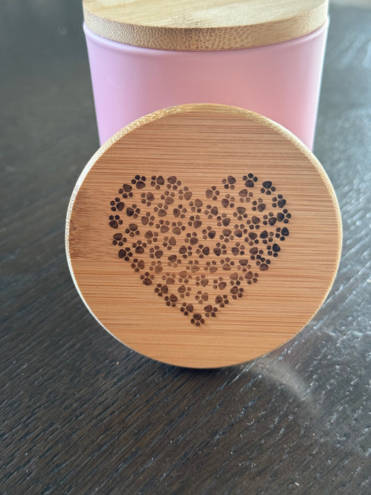 Paw print hearts 10oz Jar Lids