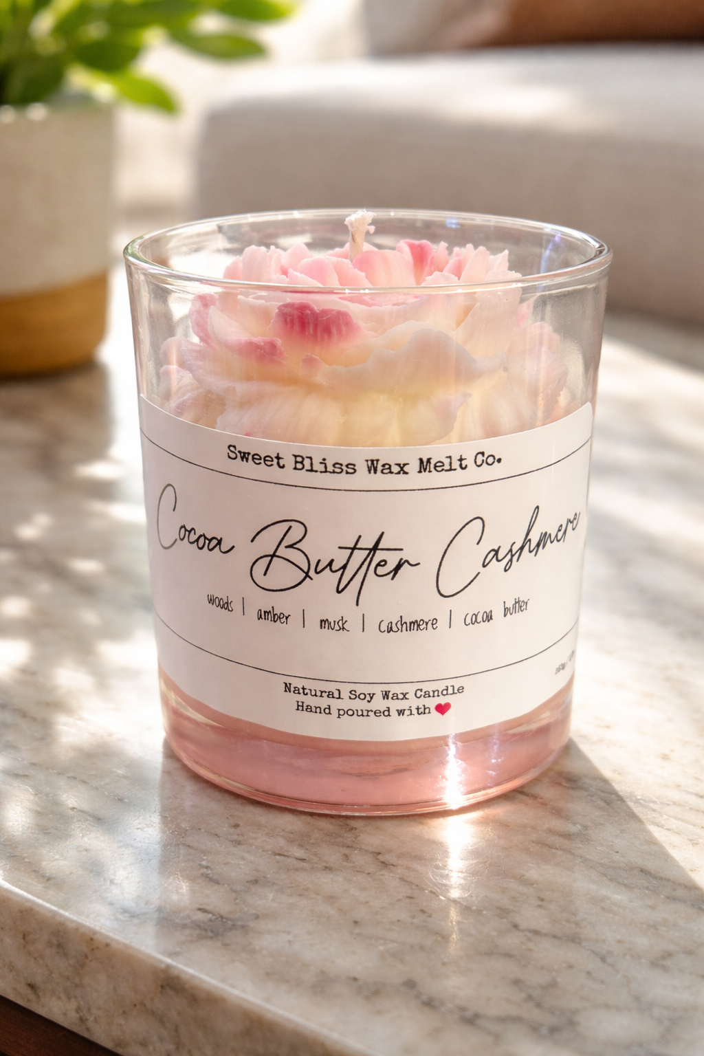 Cocoa Butter Cashmere Peony Candle