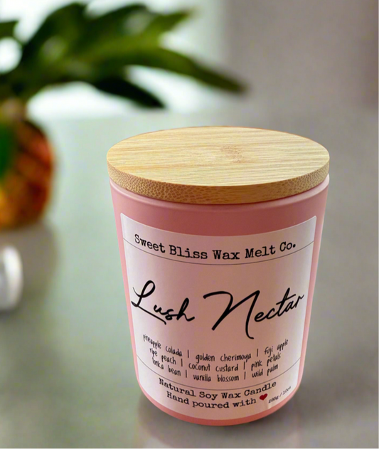 Lush Nectar 10 oz Pink Bamboo Lid Jar