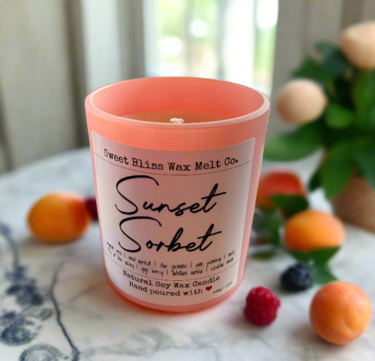 Sunset Sorbet 10 oz Pink Bamboo Lid Jar