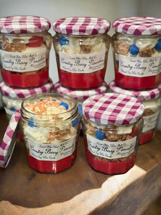 Recycled Jam Jar Country Berry Pancakes 7oz Candle