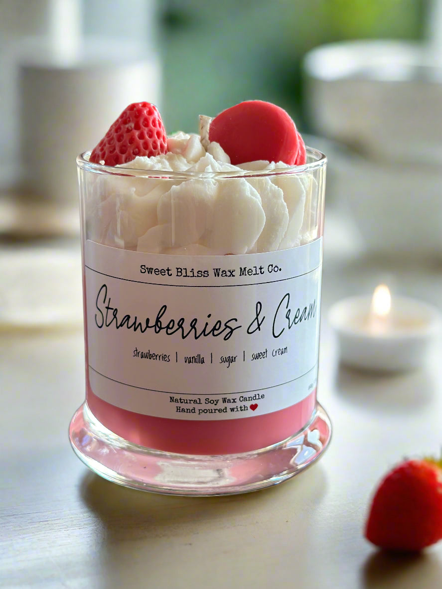 Strawberries and Cream Whipped Dessert Candles
